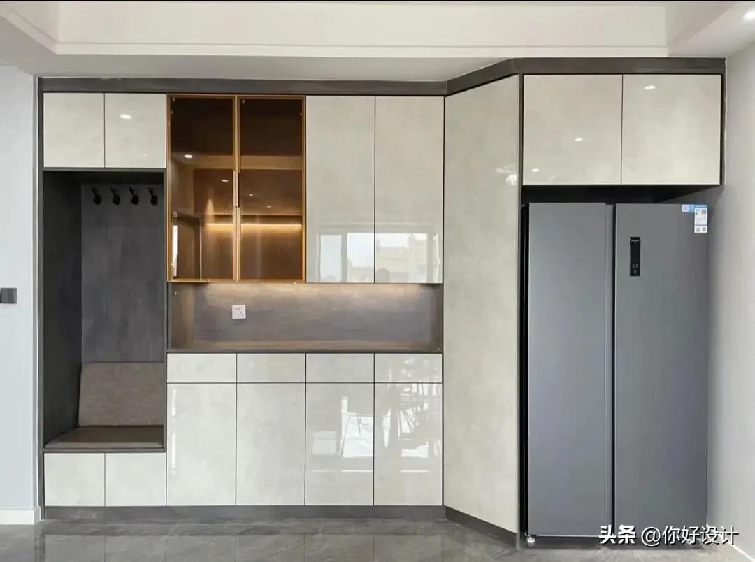 斜角冰箱柜子高级设计,冰箱柜设计效果图大全