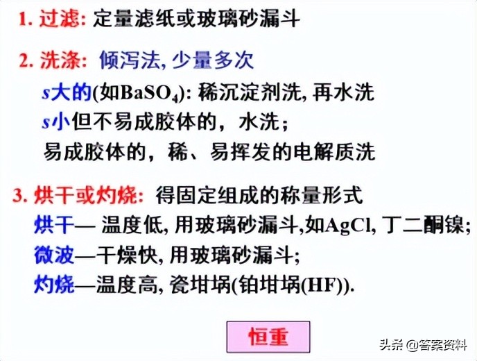 分析化学常考知识点,分析化学期末复习试题及答案