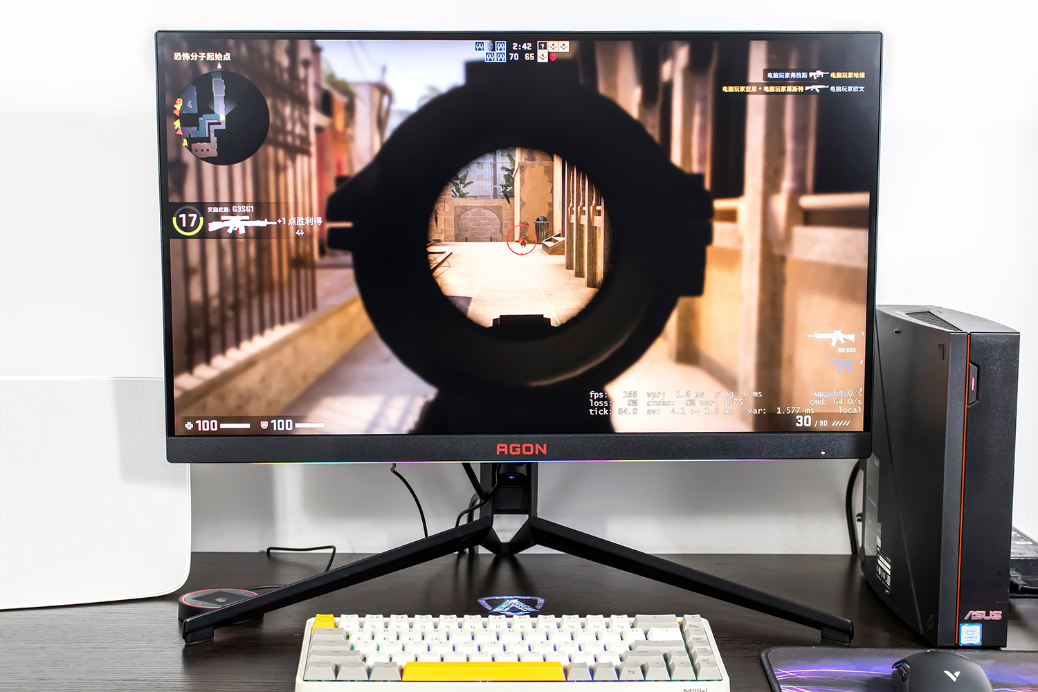 aoc显示器ag274qs吃鸡测试,agonag274uxp显示器测评