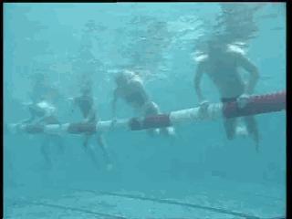 仰泳换自由泳的切换分解动作图解,混合泳仰泳后滚翻动作要领