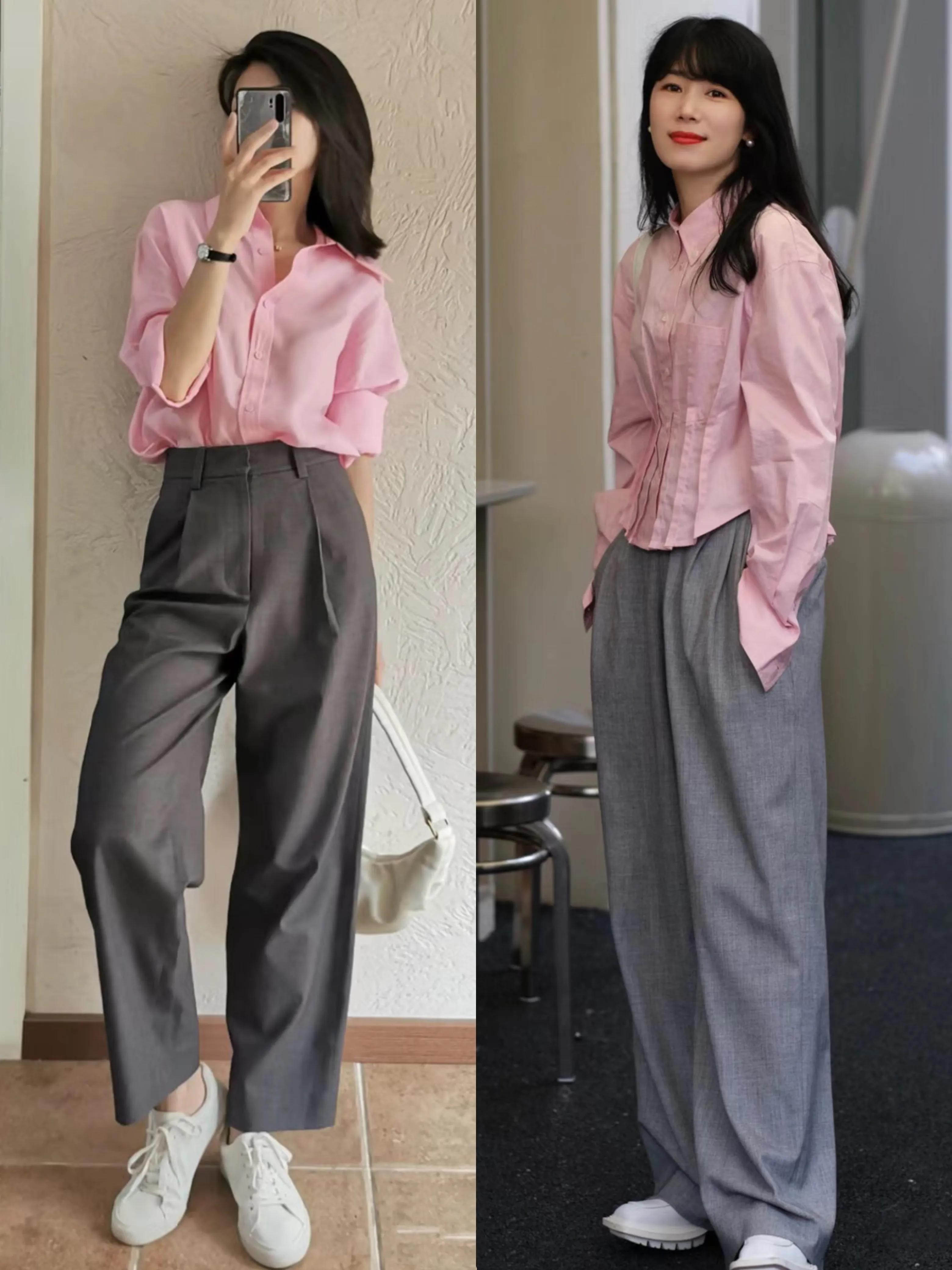 春天流行穿粉色好看又高级,春天女生穿一套高级灰色好看么