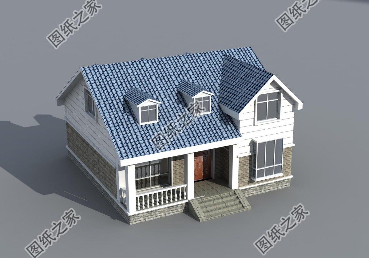 农村最简单实惠一层半设计图,农村一层半的设计图