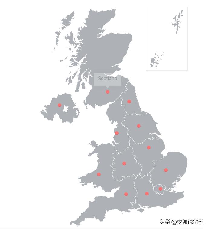 英国杜伦大学在英国地图位置,英国大学分布地图中文版全图