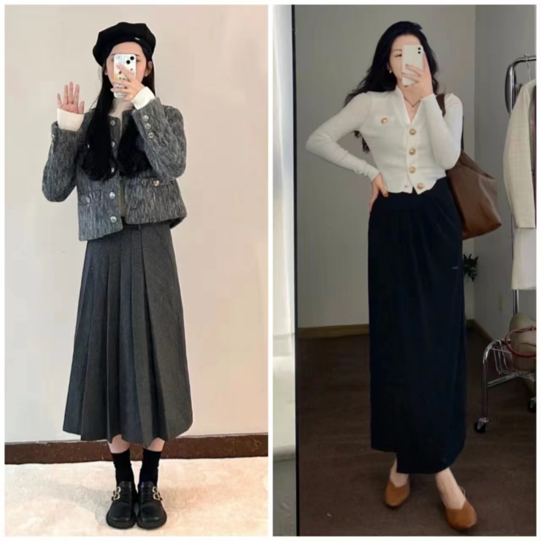 小香风半身裙怎么穿出高级感,小香风半身裙中长款搭配