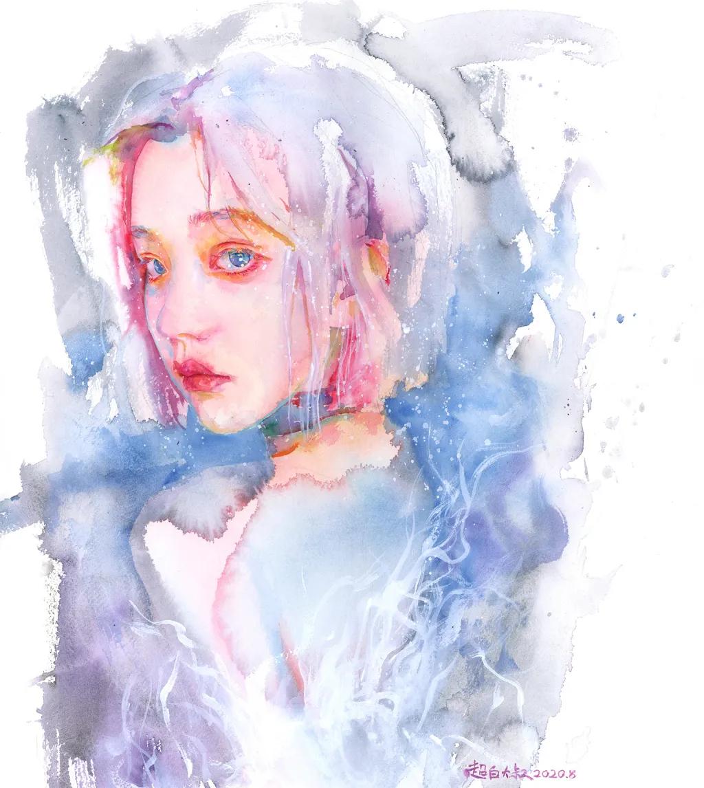 他是抖音水彩第一人，画面充满水墨意境，质感优秀！150万人盛赞