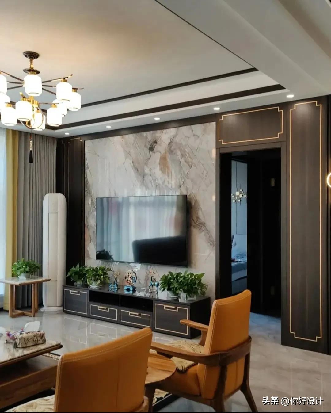 二十多款新中式现代背景墙,二十款木格栅电视背景墙分享