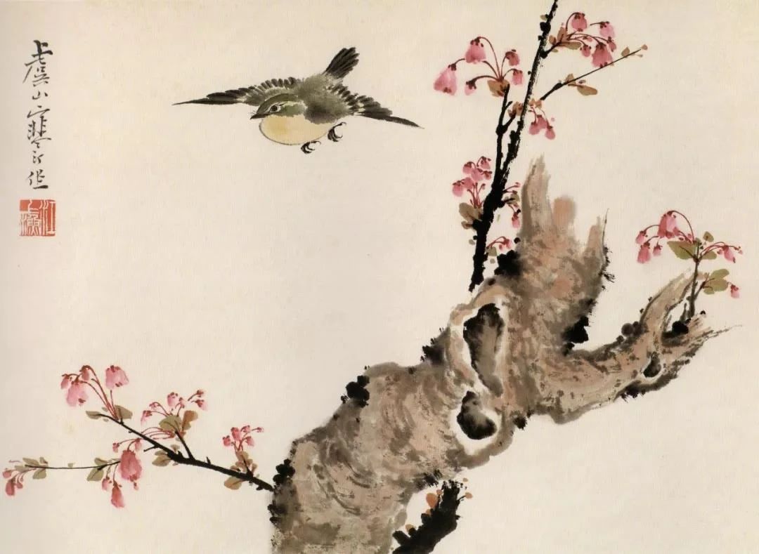 江寒汀写意黑山雀石榴花图,江寒汀写意花鸟千峰竞秀原作尺寸