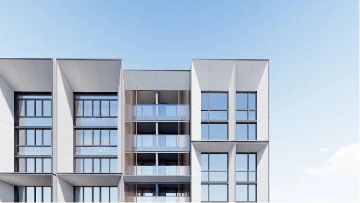 斜切转角楼梯立面施工图,建筑立面效果设计处理手法