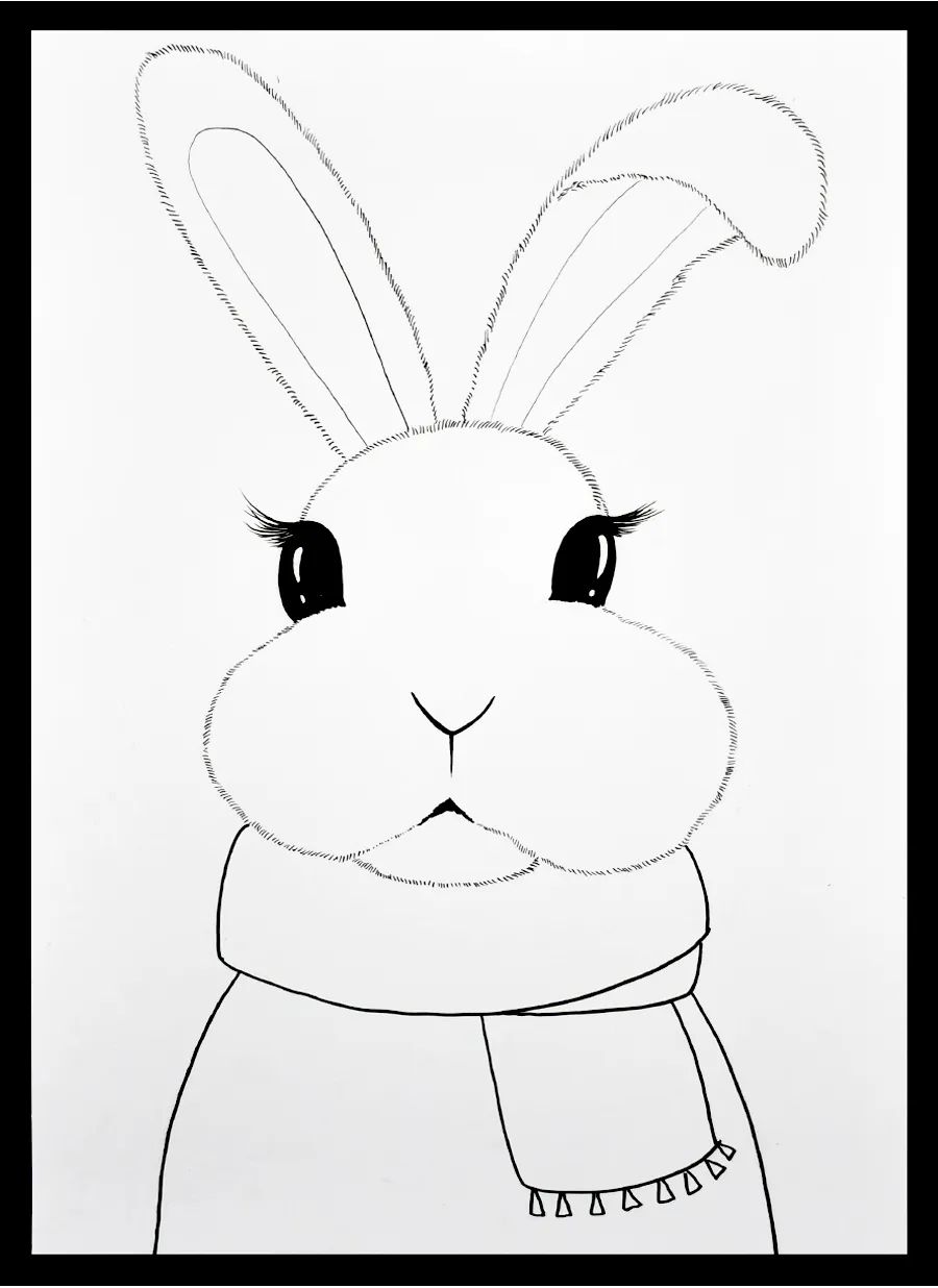 儿童画教程｜创意卡通艺术课程《时髦的小兔子》
