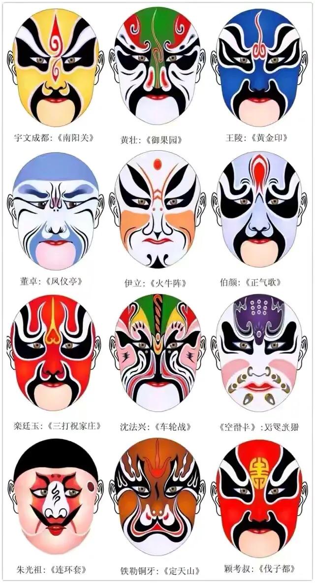 京剧脸谱图花旦高清图片,京剧脸谱十幅合集