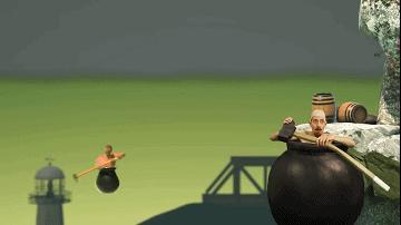 德国玩家打扮成壶男玩老游戏《掘地求升》，最后身心俱疲