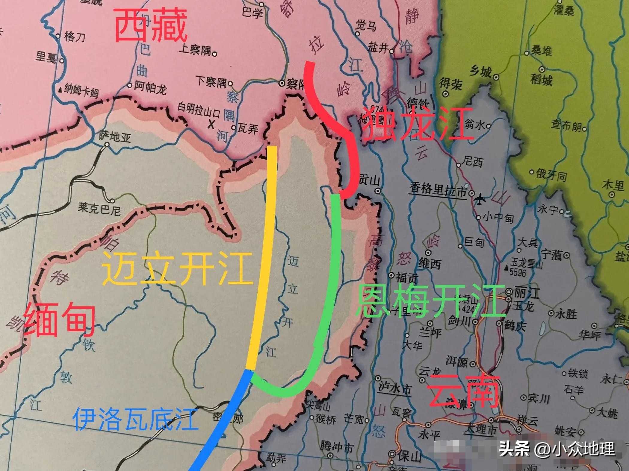 印度洋和北冰洋水系,云南印度洋水系