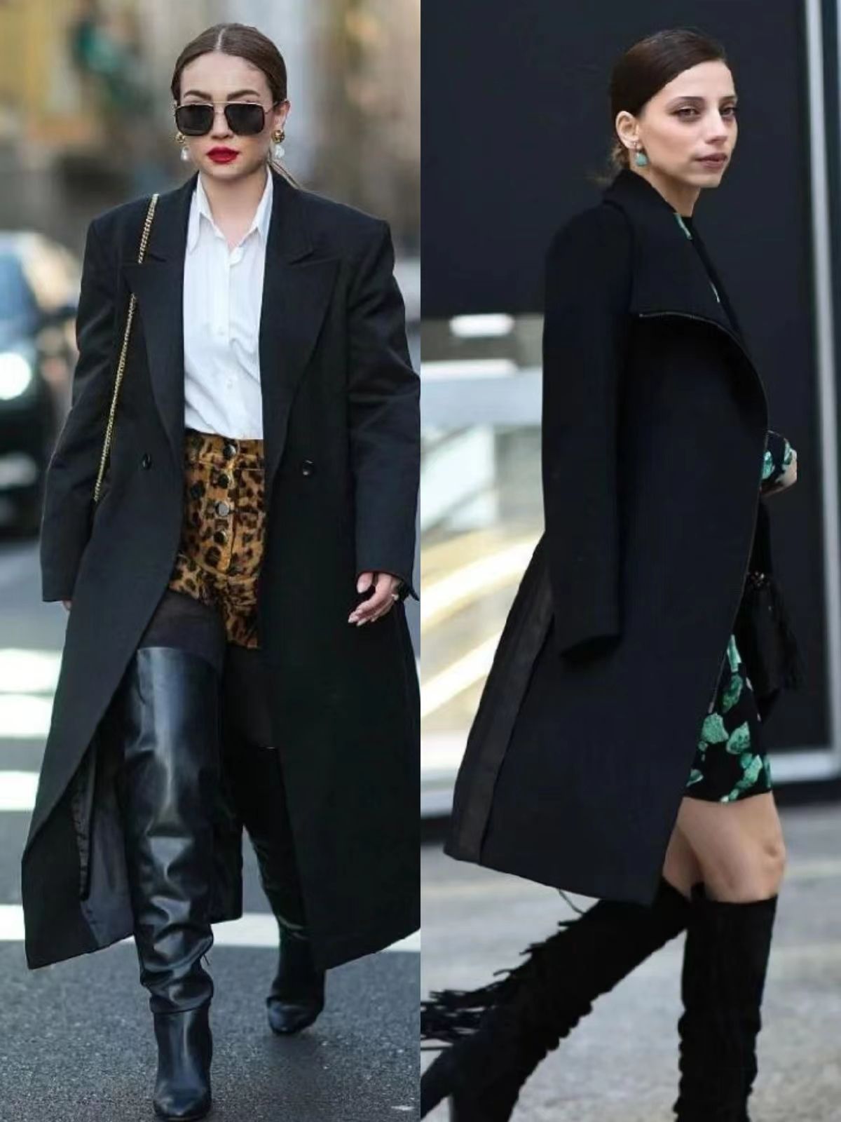 黑大衣如何穿搭温柔,过膝长款黑呢子大衣怎么搭配好看