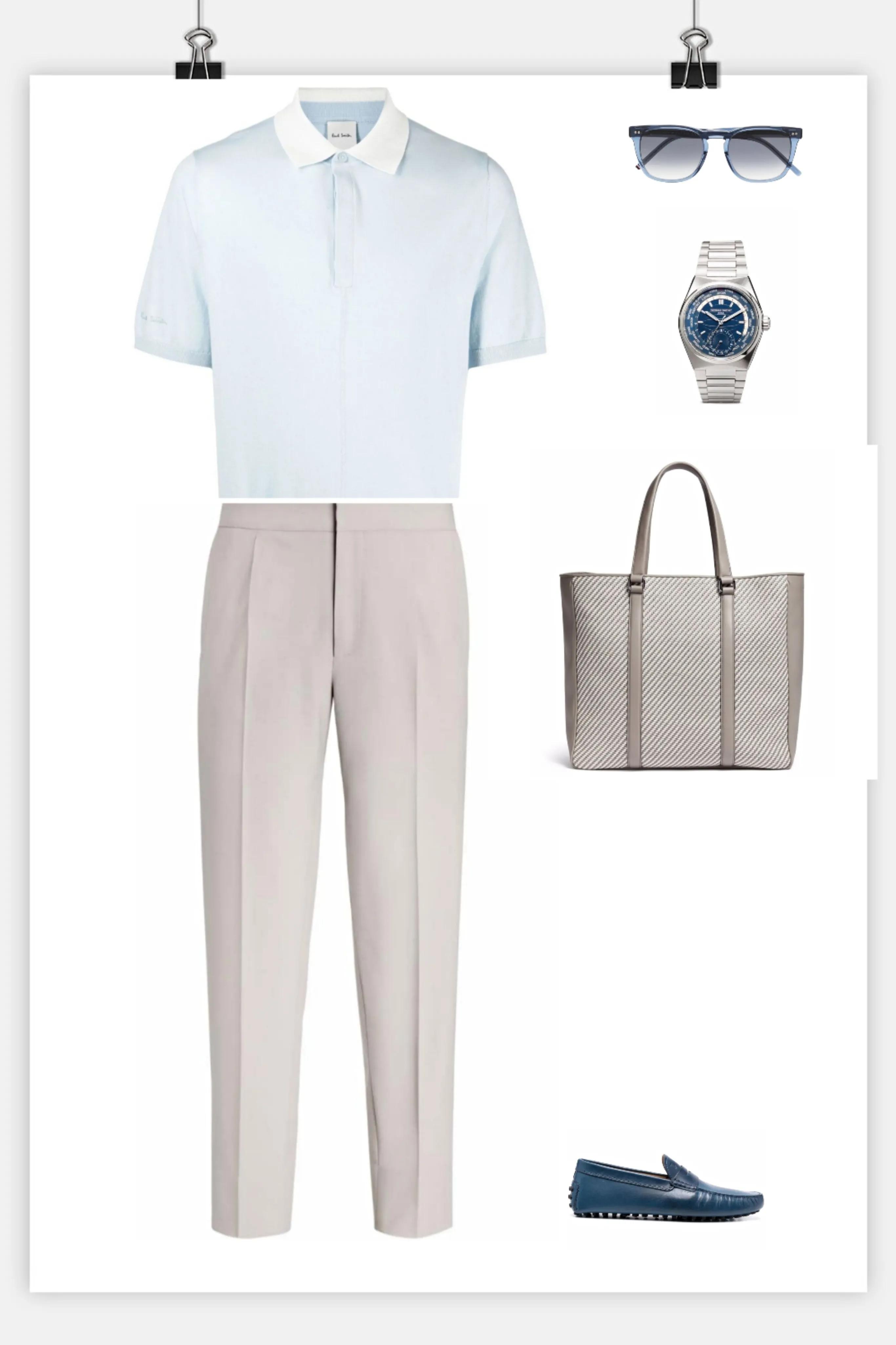 舒适的polo衫最吸引你的点,polo衫淡蓝搭配