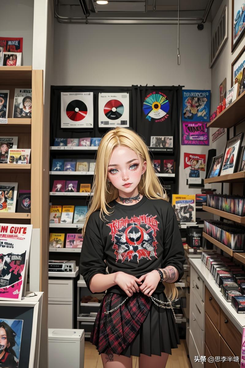 第99+篇AI音像店少女日常工作，卖盘，卖光盘