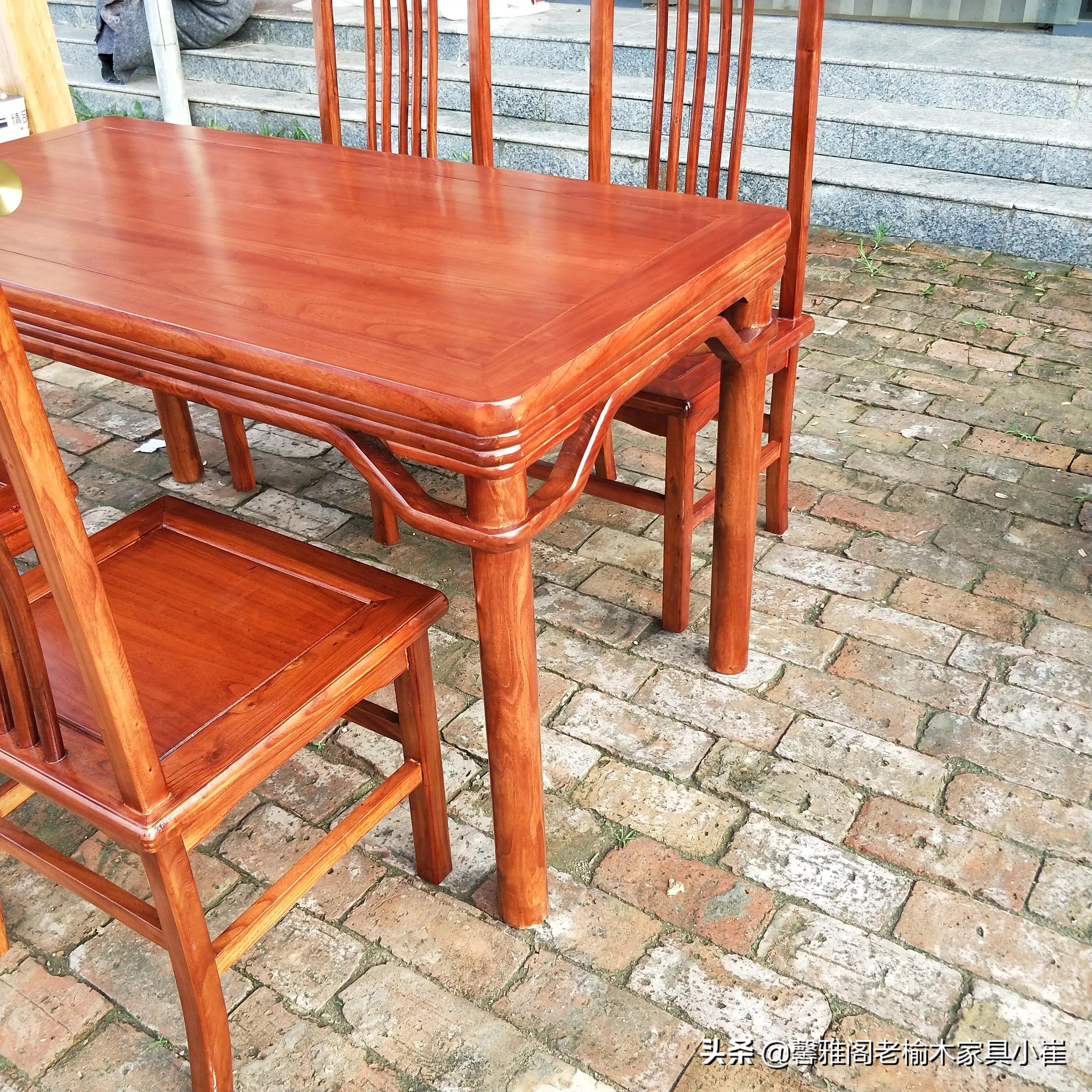 老榆木八仙桌图,老榆木泡茶桌