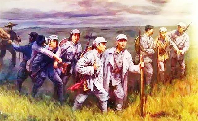 红军长征过草地插画,红军过草地画赏析