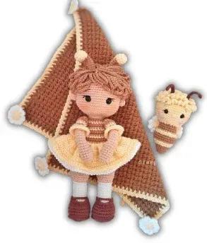 钩针小蜜蜂玩偶的翅膀钩法,钩针逼真的小蜜蜂