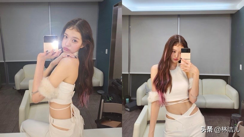 方圆脸剪张元英同款刘海,张元英齐刘海长直发造型