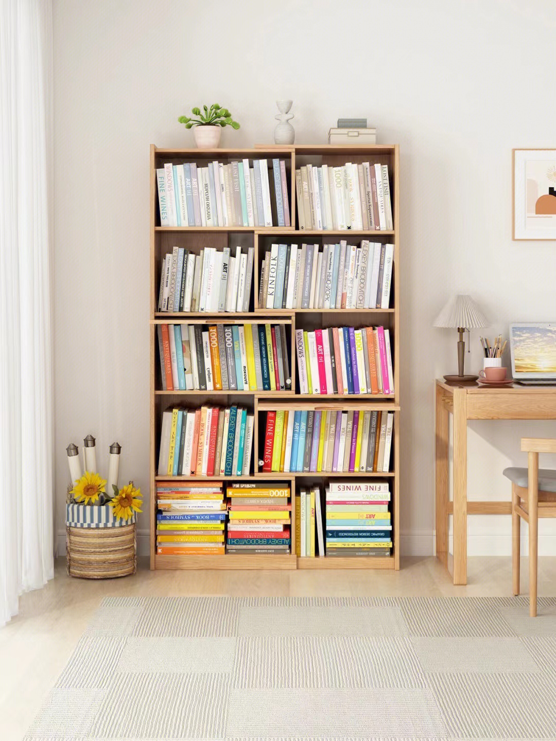 折叠式小巧书架,可伸缩的隐藏式书架