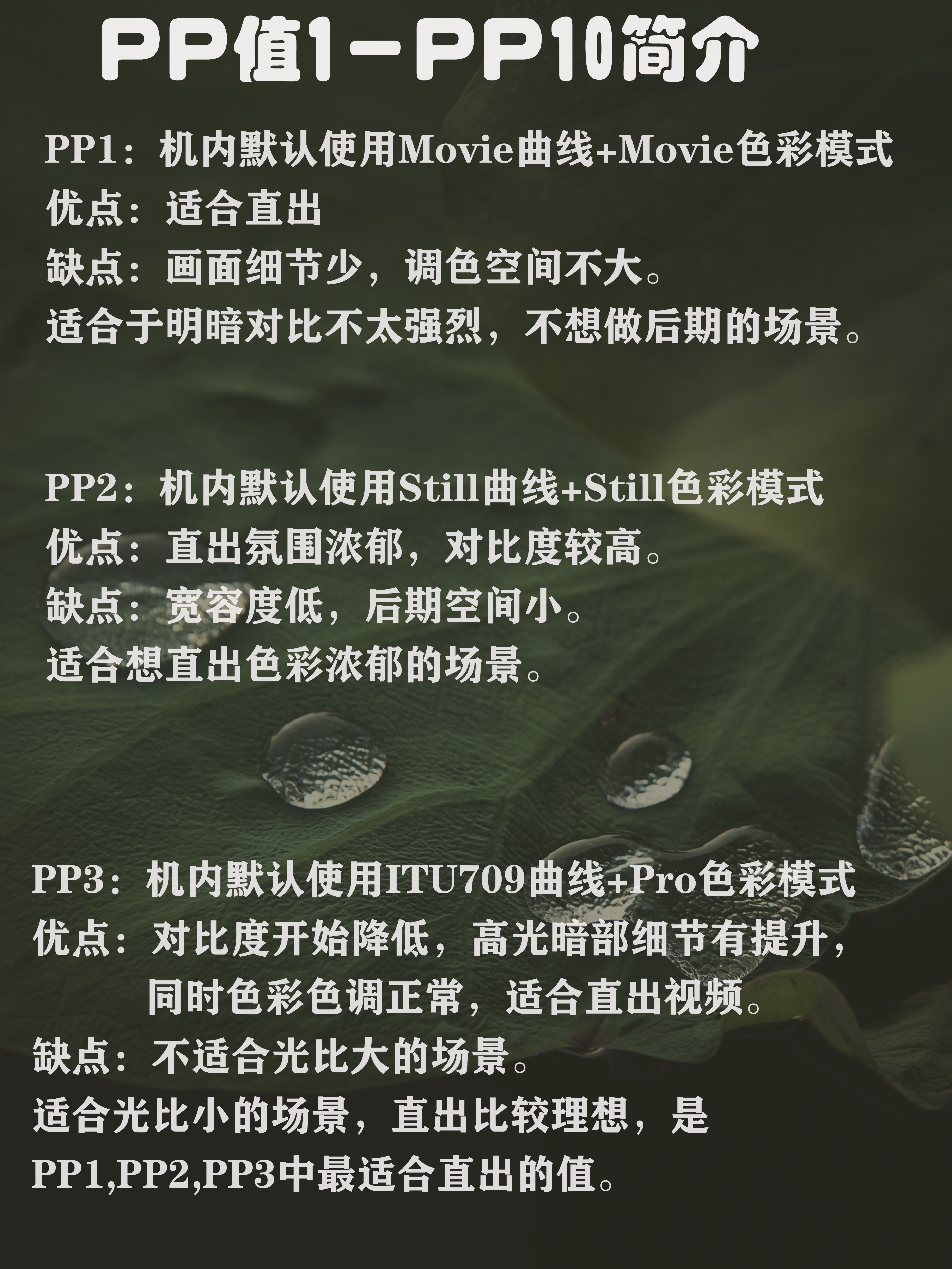 关于索尼pp值,索尼pp值的曝光怎么设定