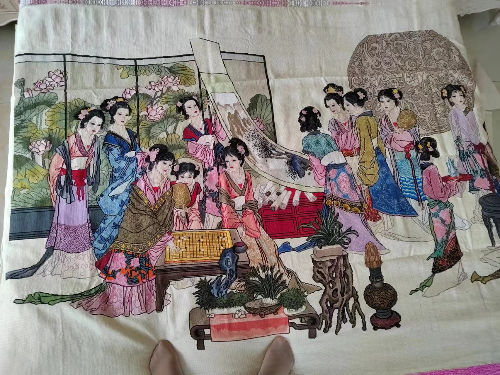 十字绣成品琴棋书画出售,琴棋书画十字绣教程视频