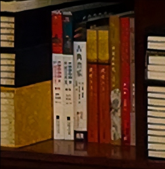 大大的书架上摆满各式书籍英语,大大的书架