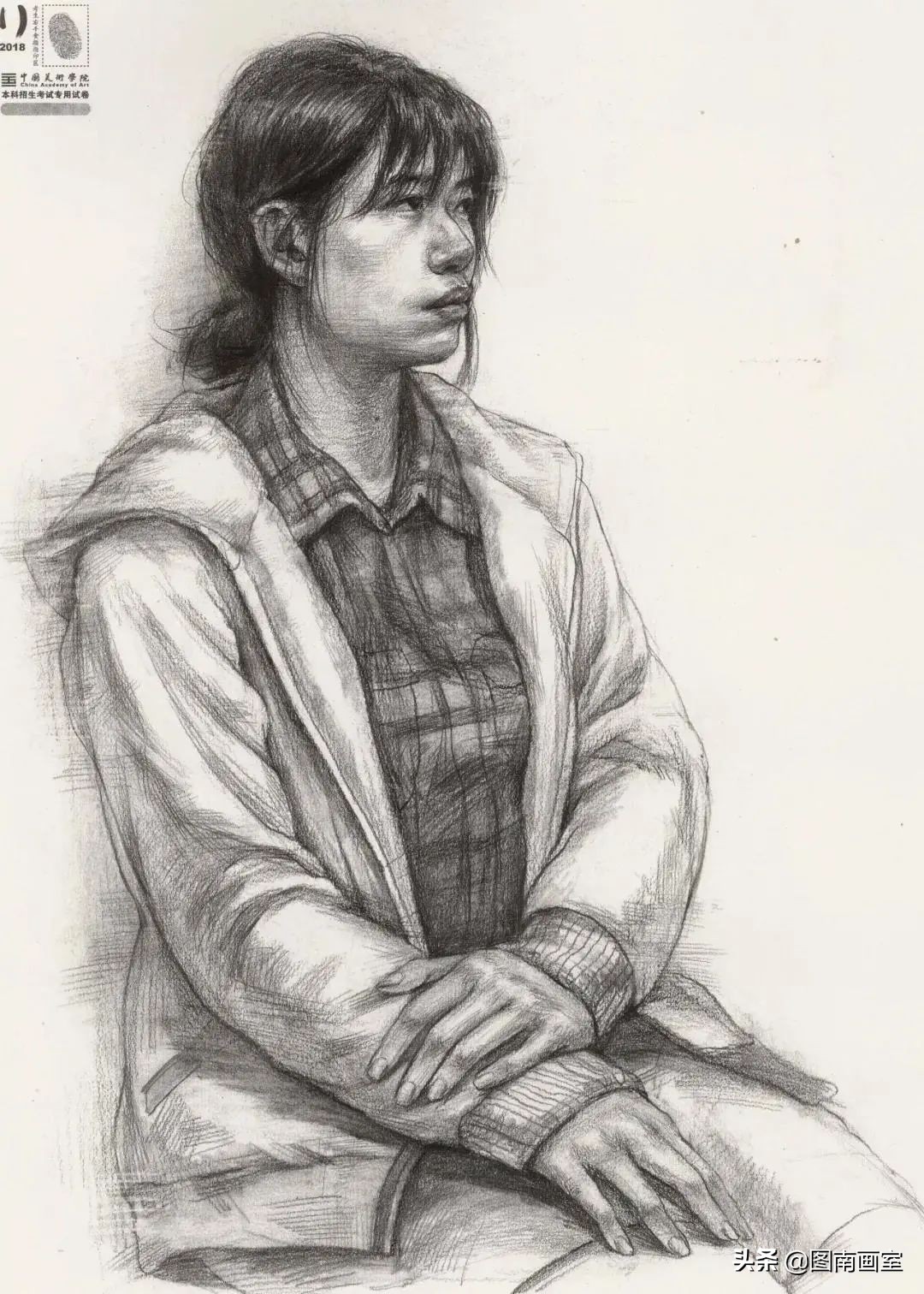 中国美术学院素描头像高分作品,全国素描高分作品