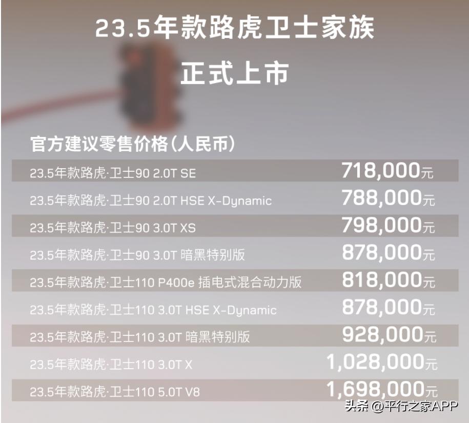 全新路虎卫士正式上市,2022款路虎揽胜卫士上市