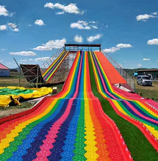 七彩网红滑道完整版,大型滑道游乐设备网红项目