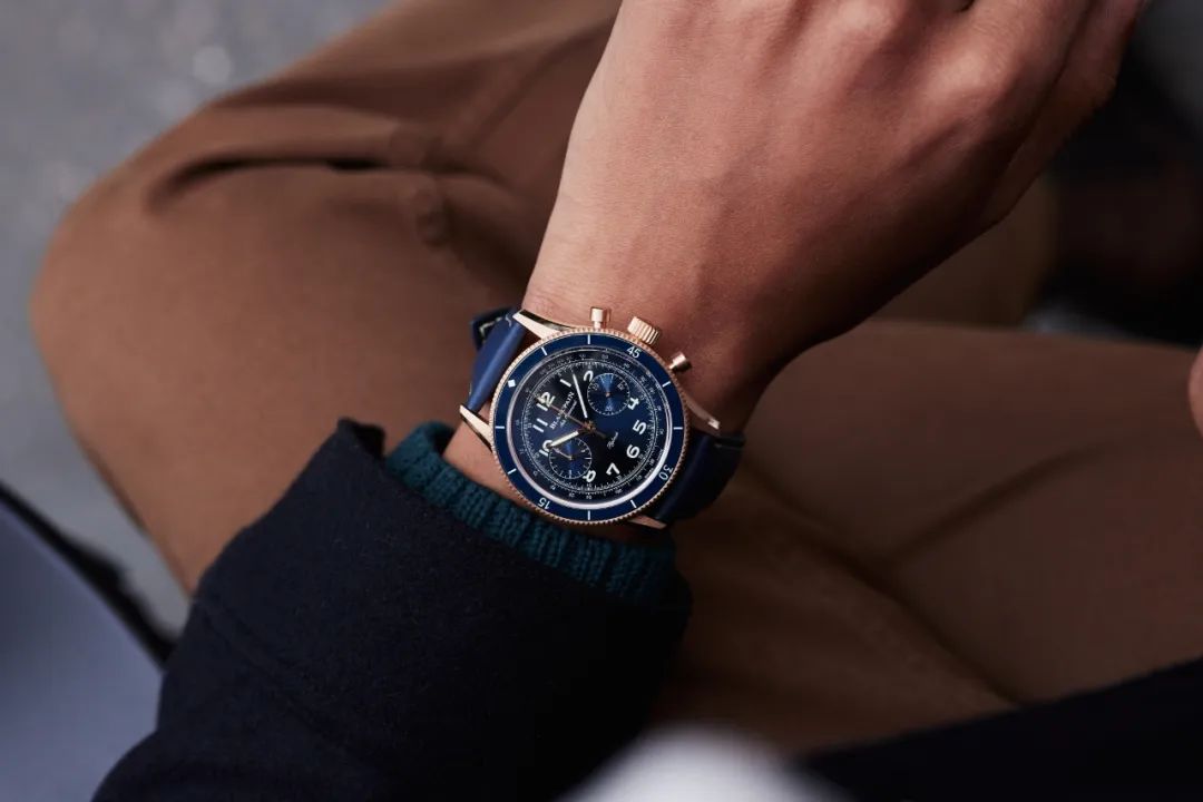 宝珀空军司令玫瑰金上手效果,宝珀空军限量计时表