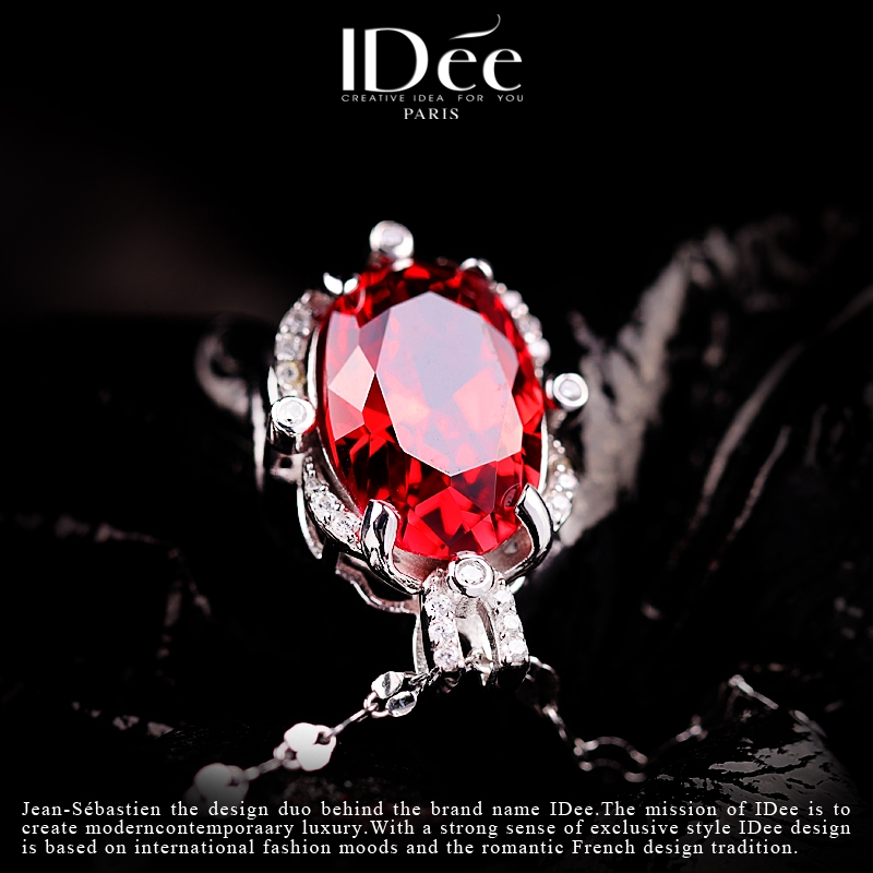 时尚轻奢彩银项链,坠式银项链浪漫520礼物