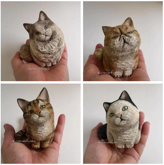 日本艺术家木雕猫,日本木雕猫艺术家