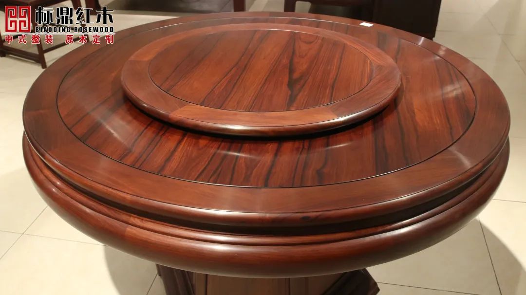 山东巴里黄檀餐桌多少钱,巴里黄檀千里江山圆餐桌介绍