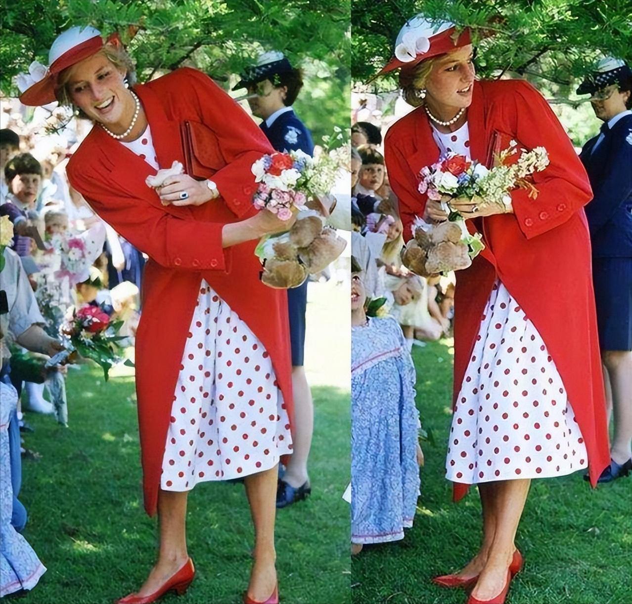 戴安娜穿紫色蕾丝裙,戴安娜经典穿搭礼服