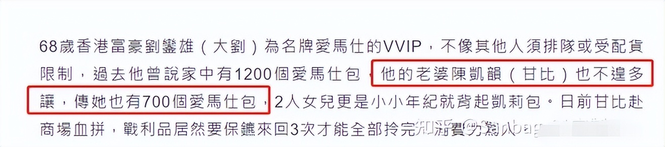 港姐袁咏仪包包,袁咏仪最贵的爱马仕包