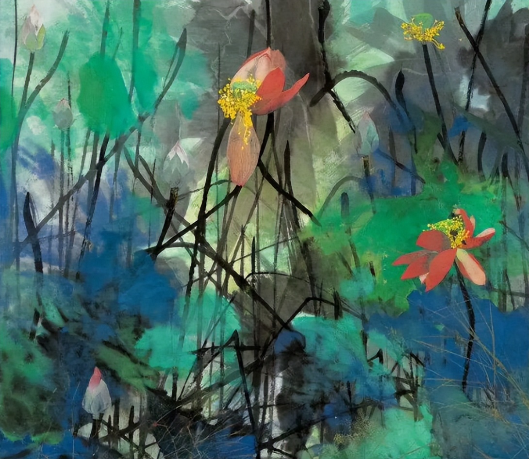 袁运甫著名画作,袁运甫彩墨荷花画法