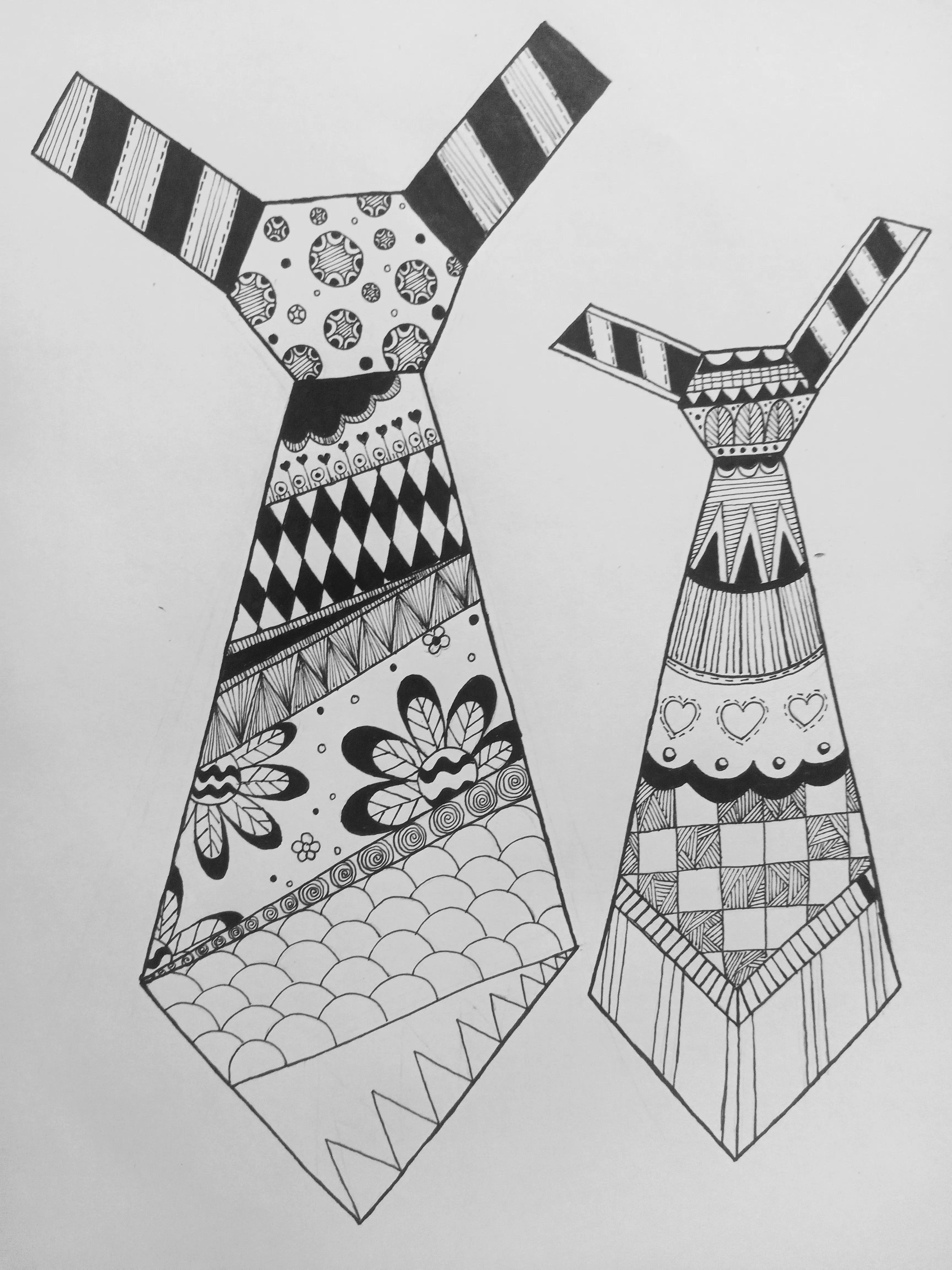 衬衣领带线描画,立体领带板绘怎么画