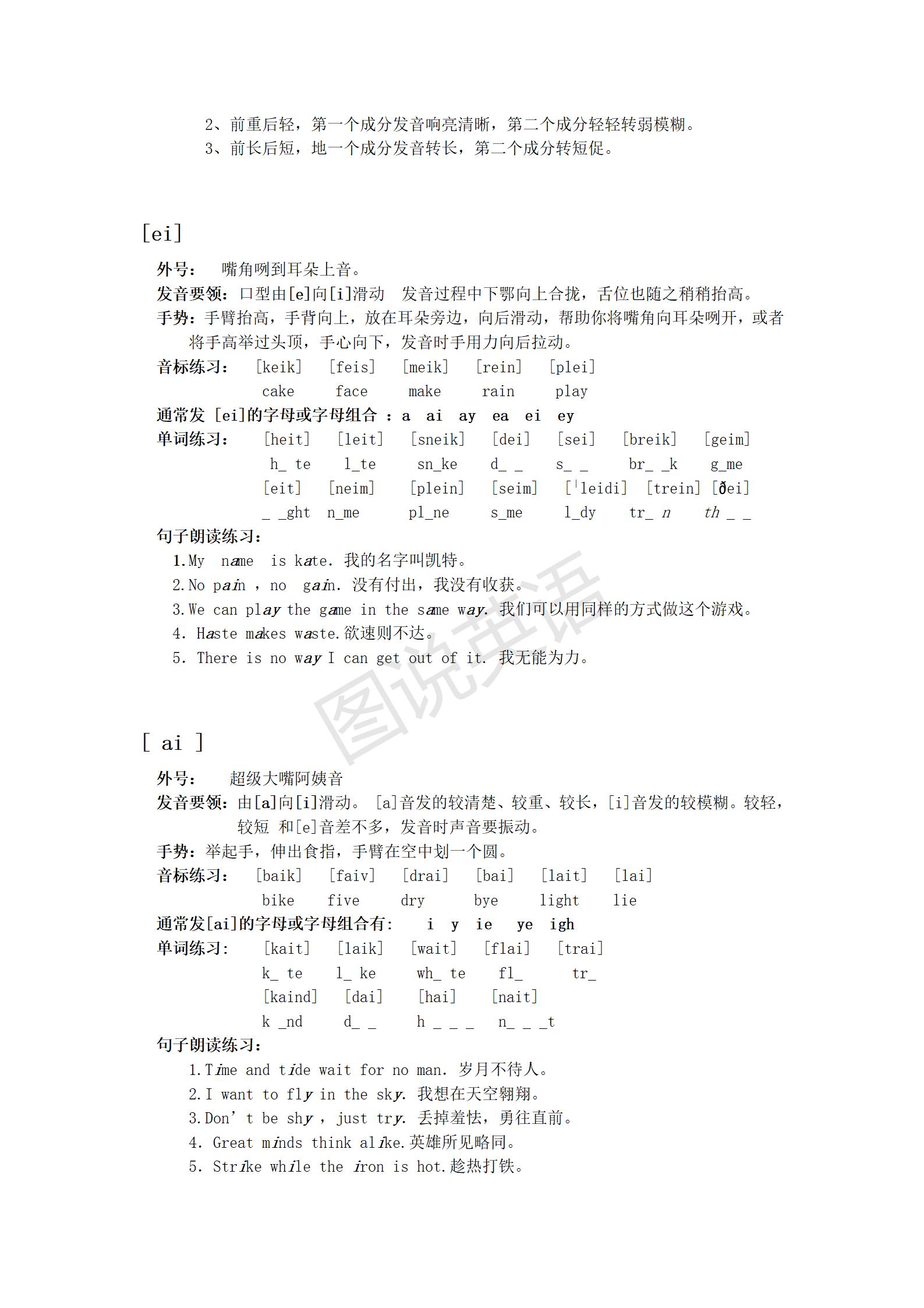 图说英语音标发音练习即学即会,英语音标拼读练习训练