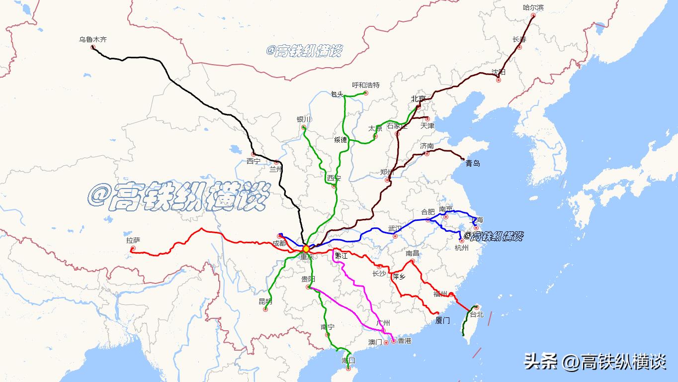 重庆的短板,重庆未来直达城市的高铁