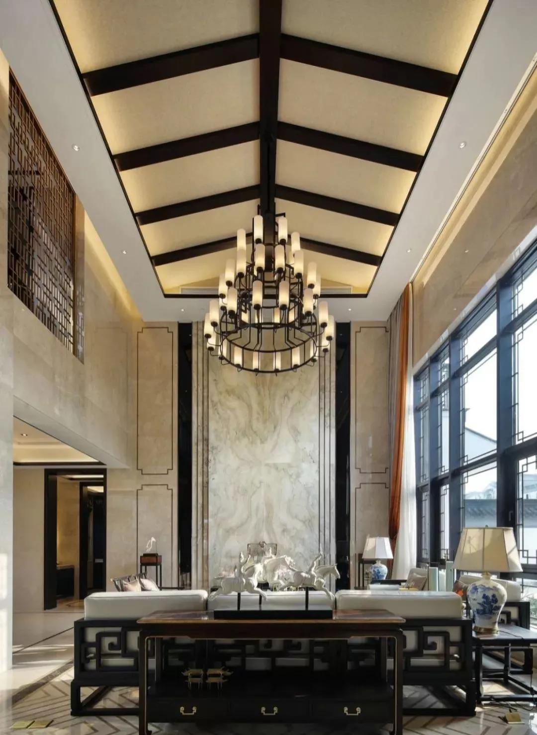 美式风格装修挑高客厅,客厅挑高5米怎么设计