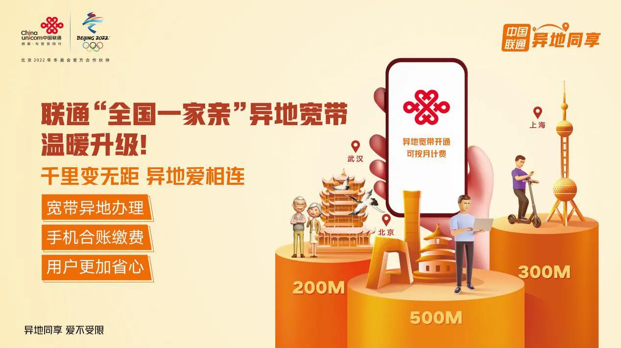 中国联通异地同享业务重磅上线,中国联通异地宽带同享