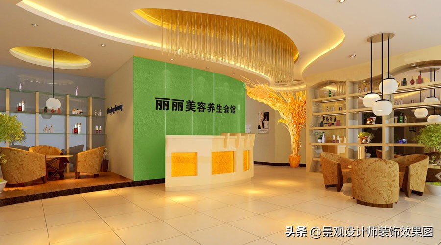 美容院设计效果视频,美容院装修风格案例图