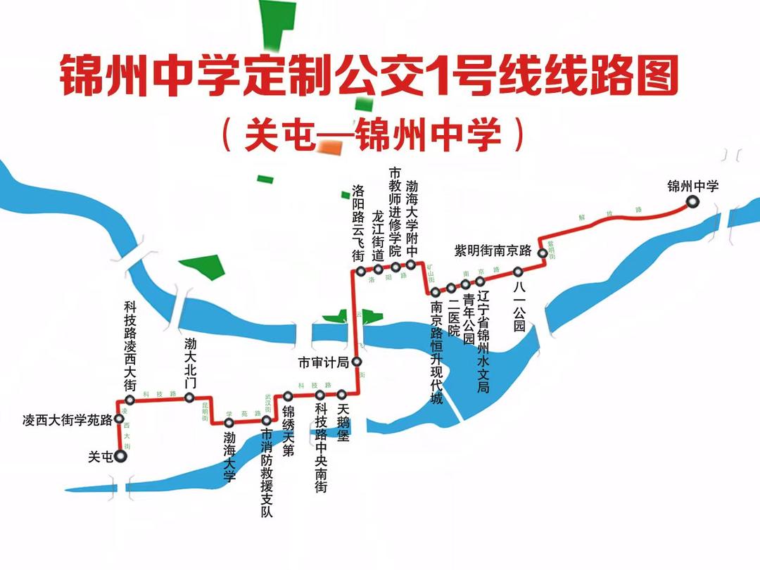 锦州中学【9条定制公交线路】上线运行！来看购票方法、线路图！
