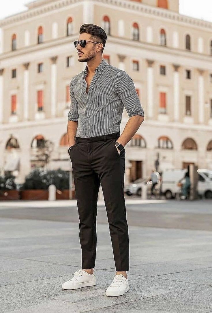 男士穿9分休闲西裤怎么搭配,九分西裤搭配上衣男士