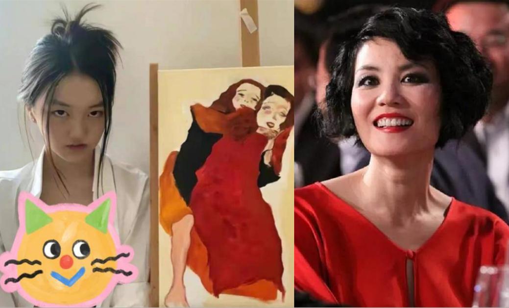 李嫣穿套装长发披肩淑女范十足,李嫣冬天穿吊带图片