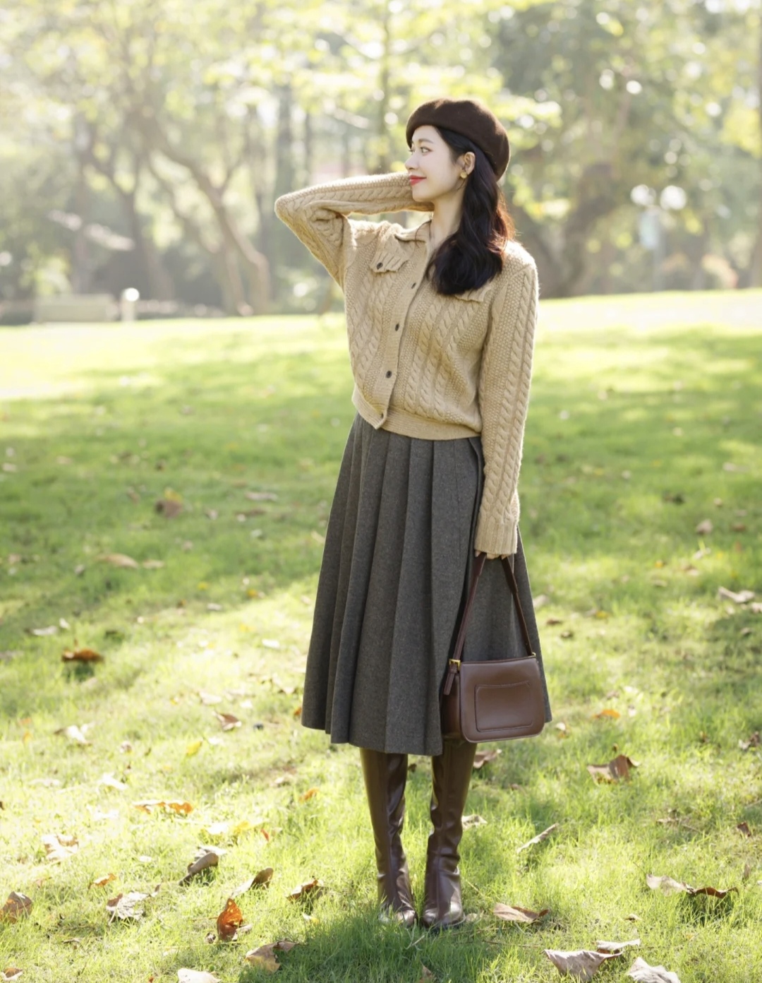 毛衣半身裙穿搭冬季图片,毛衣半身裙穿搭秋冬中长款维语版