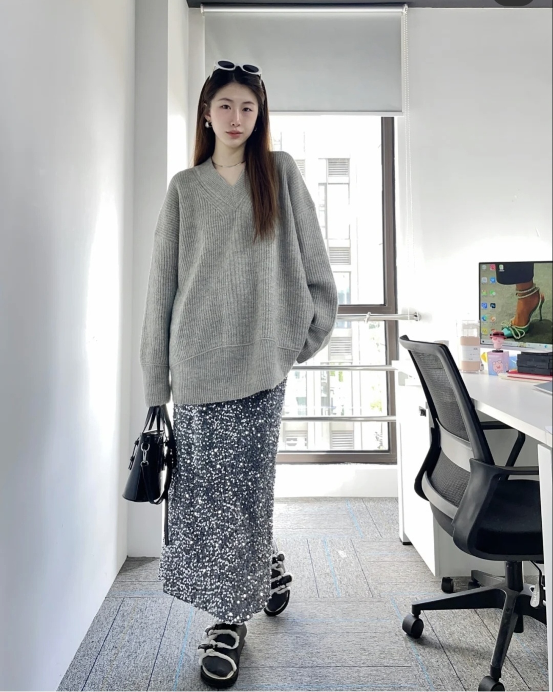毛衣半身裙穿搭冬季图片,毛衣半身裙穿搭秋冬中长款维语版