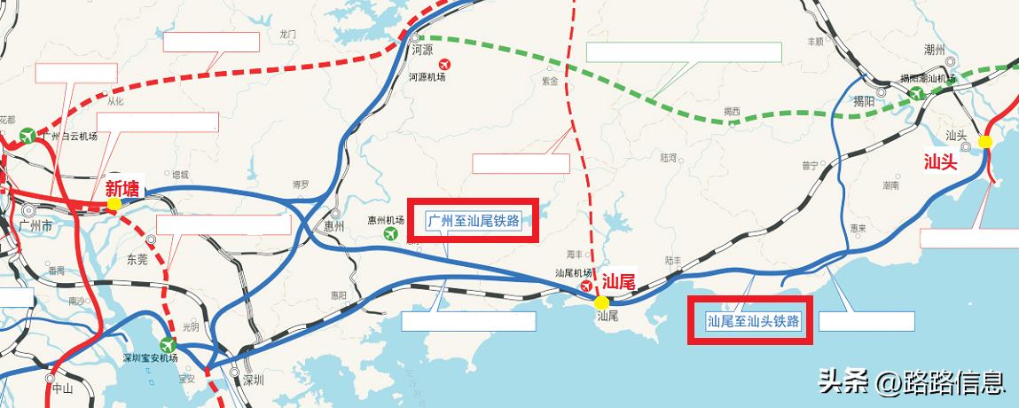 广州汕尾汕头高铁线路图,广州汕尾汕头沿海高速铁路
