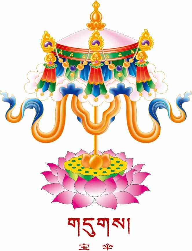 八宝图纹,藏画吉祥八宝